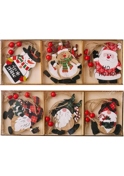 Buaoaos Christmas Ornaments Wooden Box Happy Christmas 001