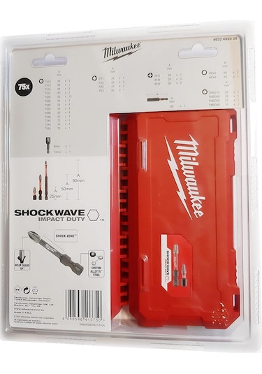Milwaukee Shockwave Bits Uç Seti 75 Parça 4932492008