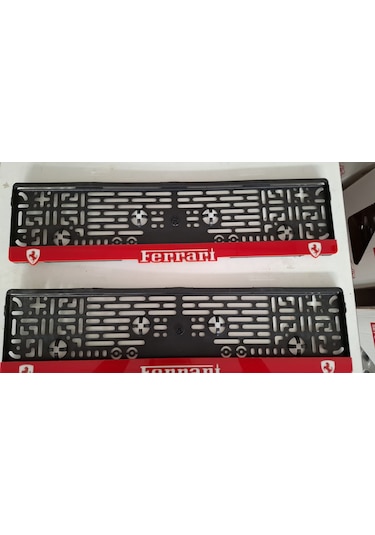 Ferrari Kırmızı Takmatik Standart Plakalık 2li