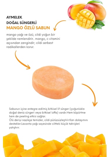 Sabun Mango Özlü - Doğal Banyo Süngerli Sabun Diğer