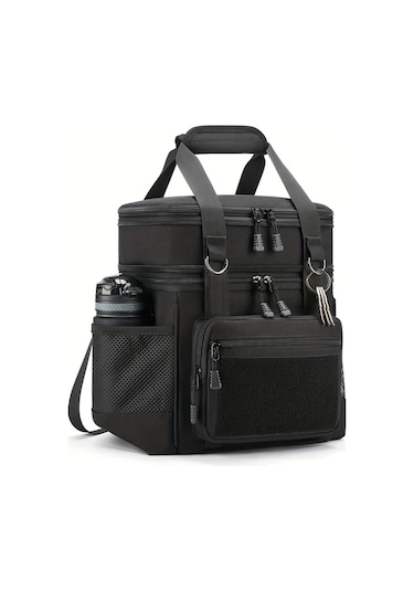 Maxaccess Black Double-layer Izolasyonlu Büyük Öğle Yemeği Kutusu Soğutuculu Çanta Erkek Kadın Yetişkin İş Vardiyası Günlük Seyahat Okul Black-