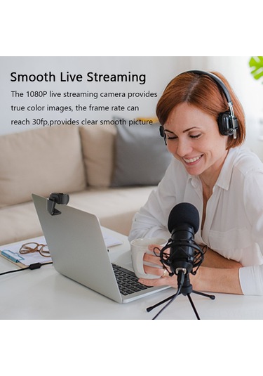 Geeksen 1080p Hd Usb Webcam İle Gürültü Engelleme Mikrofonu - Çevrimiçi Öğretim, Video Konferans Ve Canlı Yayın İçin