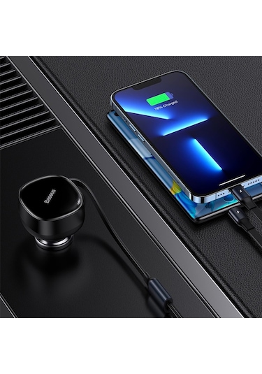 Baseus 2in1 Makaralı 30W Hızlı Şarj Type-C + Lightning iPhone Ara