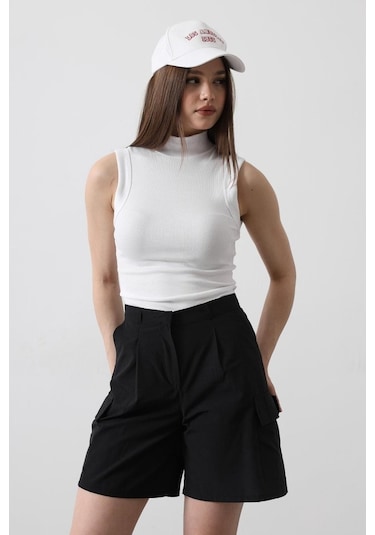Moderie Butik Cargo Cepli Şort - Siyah Siyah