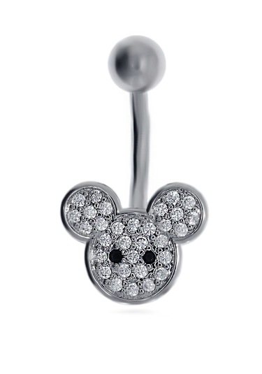 Kadın Mickey Model Çelik Piercing Gümüş