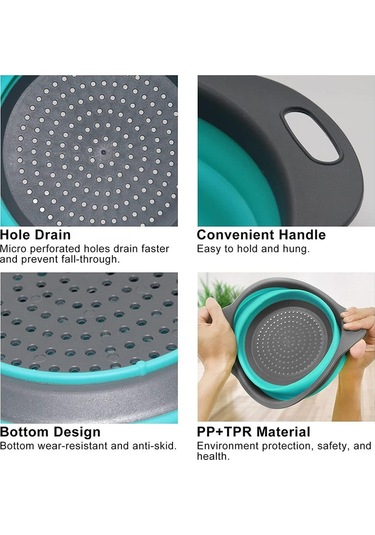 Silikon Mutfak Maşası 2'li Paket Yuvarlak Saplı Makarna, Sebze Ve Meyveleri Süzmek İçin Mükemmel B Diğer