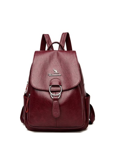 Lüks Büyük Sırt Çantası Kadın Tasarımcı Pu Deri Seyahat Geri Paketi Büyük Okul Bookbag Yüksek Bagpack 3ıyjkj Kırmızı