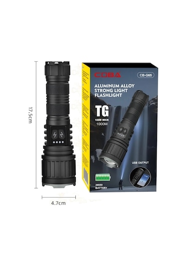 Bedotech Bd-14 10w Tg Led Alüminyum Alaşımlı Zoomlu Type-c Şarjlı El Feneri Çok Renkli
