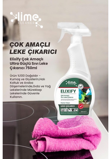 Lime Cleaner Elixify Ultra Güçlü Sıvı Leke Çıkarıcı & Pureflow Banyo Armatür Temizleyici 2'li