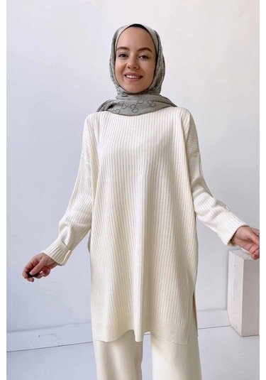 Anje Triko Tunik - Taş Krem