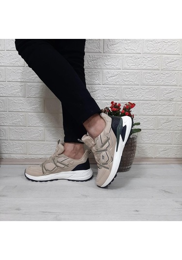 M.p. 1642 Bej Renk Memoryfoam Kaydırmaz Rahat Spor Ayakkabı Bej