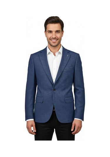 Erkek Tek Spor Ceket Çift Yırtmaçlı Bgl-st04982 Petrol