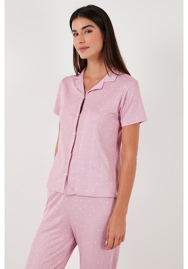 Lela Regular Fit Gömlek Yaka Kısa Kollu Bayan Pijama Takımı 65780124 Pudra Lela Regular Fit Gömlek Yaka Kısa Kollu Bayan Pijama Takımı 65780124 Pudra