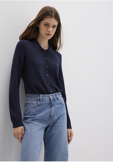 Mavi - Lacivert Triko Polo 1710700-89101 Lacivert