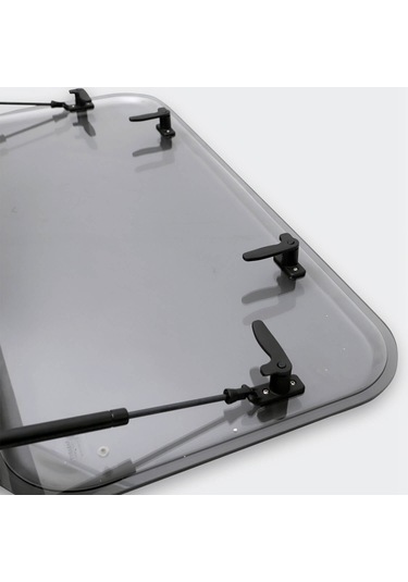 Babarvy 90x45cm 90 Amortisörlü Karavan Camı / Pencere Siyah