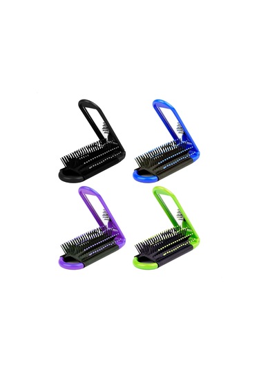 4 Adet Taşınabilir Saç Fırçası Katlanır - Kadınlar İçin Seyahat F