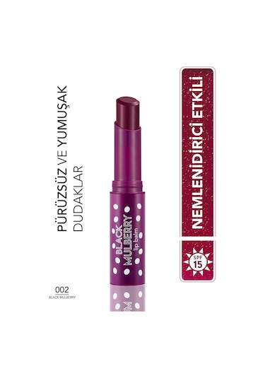 Flormar Lip Balm Meyve Kokulu Renkli Dudak Nemlendiricisi 002 Black Mulberry