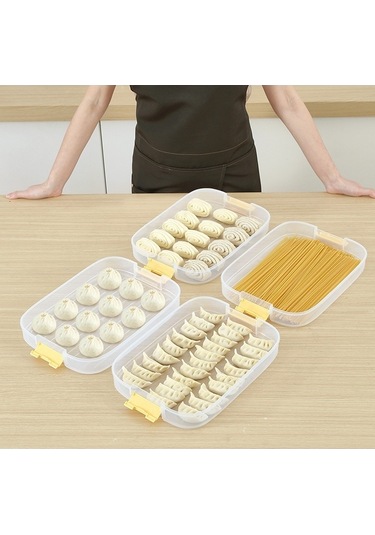 Yystore Büyük Kapasiteli Hamur Tatlısı Saklama Kutusu 4 Parçadan Oluşan Set Kahverengi