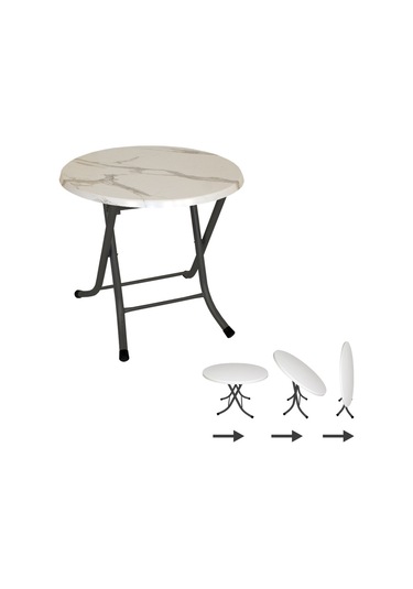 Beymobilya Klasik Katlanır Werzalit Yuvarlak Tabla Masa Q70 (520892271)