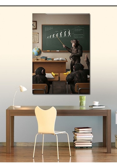 Kanvas Tablo Evrim Teorisi Sınıf Sahnesi 50cmx70cm