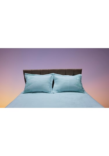 Yatak Örtüsü Zmrt Çift Kişilik Dantelli Açık Yeşil Pamuk Açık Yeşil