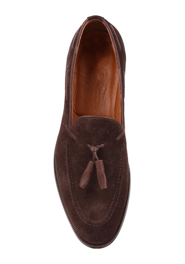 Shoetyle - Kahverengi Süet Deri Püsküllü Erkek Klasik Ayakkabı 250-7951-840-kahverengi