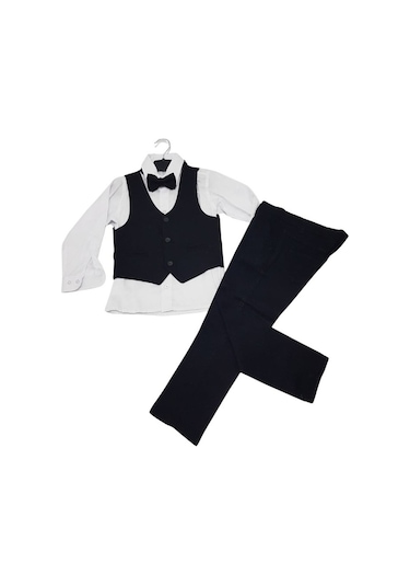 Erkek Çocuk Siyah Yelekli Takım Elbise