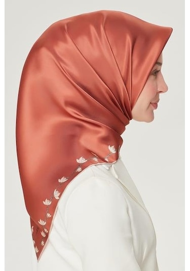 Armine İpek Eşarp Nostalji - 8553-84 Kiremit Twill Kiremit