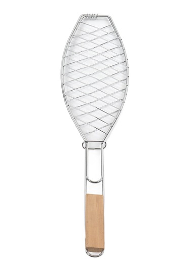 Hangfox Çelik Islak Tutmayan Mangal Sepeti, Ahşap Kollü, Çıkıcaklı, Çok Amaçlı Balık/et/ Sebze Izgarası, Kamp/piknik İçin Çok Renkli