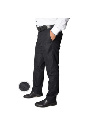 Yazı Klasik Fit Erkek Tensel Pantolon-7112 Siyah