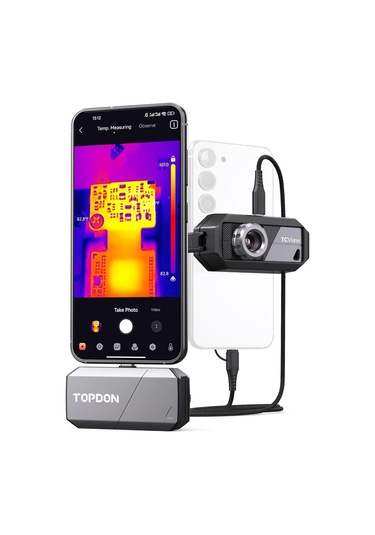 Topdon Ts001 256x192 Ir Çözünürlüklü Termal Kamera Android İçin 9mm Ayarlanabilir Odaklı Lensli