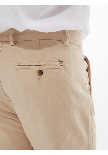 Ltb Düz Paça Keten Görünümlü Bej Pantolon 012254702625008 12079 Bej