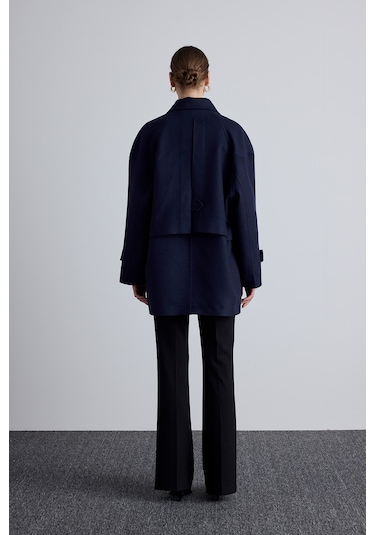 Mari Kruvaze Trenç Kaban Lacivert Lacivert