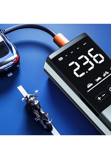 Vkemall Kablosuz Araç Şarjlı Hava Pompası - Led Ekranlı, Otomatik Durdurma, 4000mah Pil 150psı