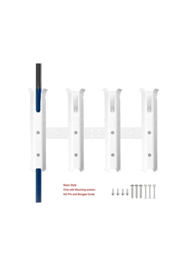 Pazly 4 Adet Balıkçılık Kutbu Standı Montaj Vidalı Beyaz Aksesuar