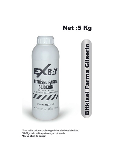 Bitkisel %100 Farma Gliserin 5 Kg - Tıp, Kozmetik, Gıda Sektörüne