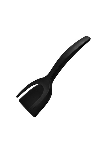 Leezsing Siyah Nylon 2'li İşlevli Mutfak Araçları -牛排 Yumurta Ve Pastırma İçin Döndürme Spatula İle夹