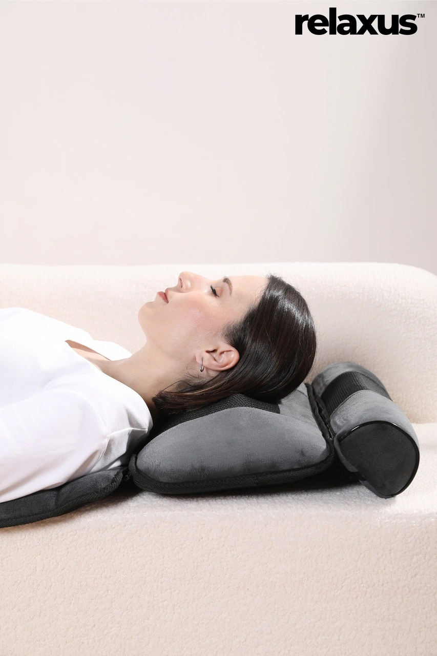 Rlx20-2 Katlanabilir Elektrikli Tam Vücut Isıtmalı Masaj Yatağı Boyun Masaj Cihazı Ayak Masaj Cihazı Gri