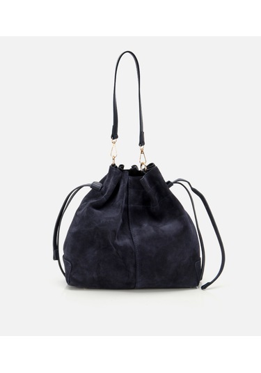 Hotiç Kadın Süet Deri Lacivert Bucket Omuz Çantası 03cah316270a680 03cah316270a680 Lacivert