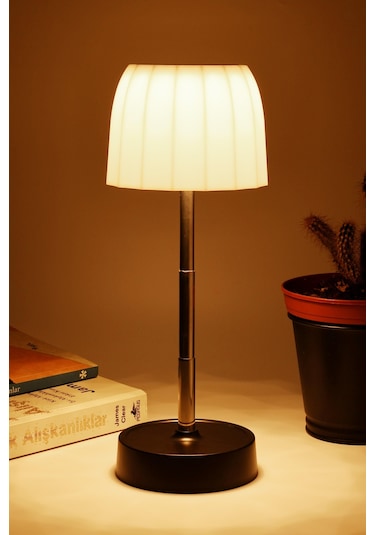 Şarjlı Masa Lambası Dimmerli Abajur Uzayabilir Işık Ayarlı Dokunmatik Kamp Çalışma Ofis Işığı 329c