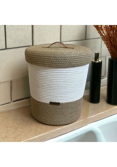 Hasır Sepet, Jüt Sepet, Doğal Hasır Sepet, Çok Amaçlı Dekoratif Hasır Sepet, Organizer