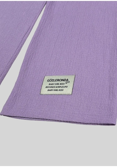 Lila Bürümcük Bol Paça Pantolon 2062-6 Lila