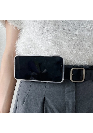 Fochsia Siyah Manyetik Telefon Askılı Kemer Çantası Tutucu Eller Serbest