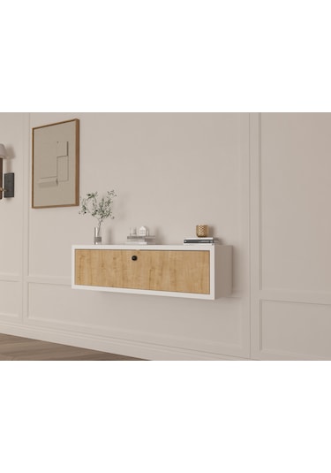 Duvar Montajlı Dresuar Safir Meşe Beyaz Safirmeşe