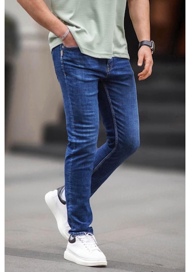 Madmext Mavi Slim Fit Erkek Jean 6863-mavi Mavi