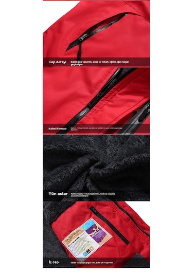 Erkek Outdoor Mont Kayak Dağcılık Montu Koyu Mavi Koyu Mavi