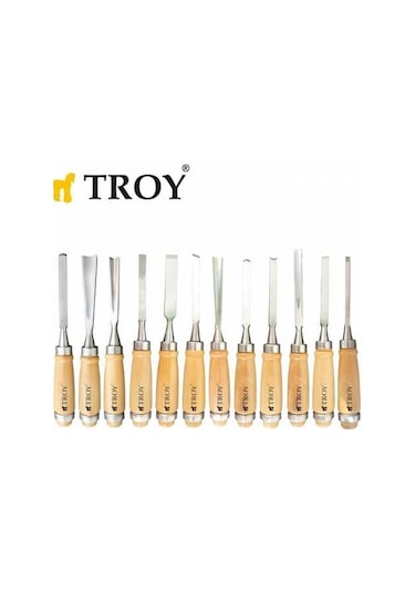 Troy 25004 Ahşap Oyma Bıçak Seti. 12 Parça
