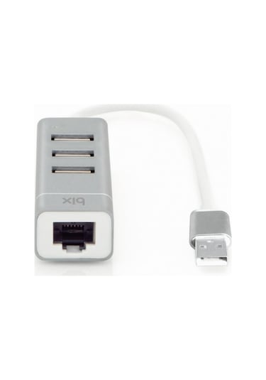 Bix BX03HB USB to Ethernet Dönüştürücü 3 Portlu USB 2.0 Çoklayıcı Adaptör