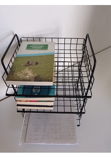 Wessdizayn 3’lü Siyah Evrak Rafı – Dosyalık – 3 Katlı Evrak Rafı