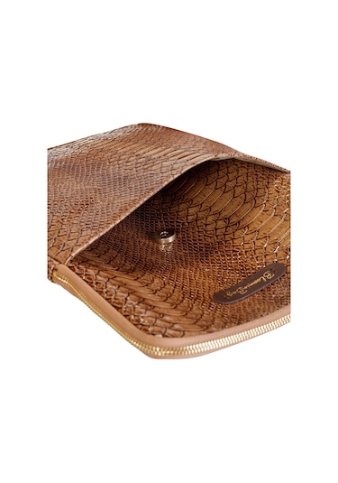 Mink Croco 13 İnç Laptop / Macbook Uyumlu Kılıf Kılıf Taba